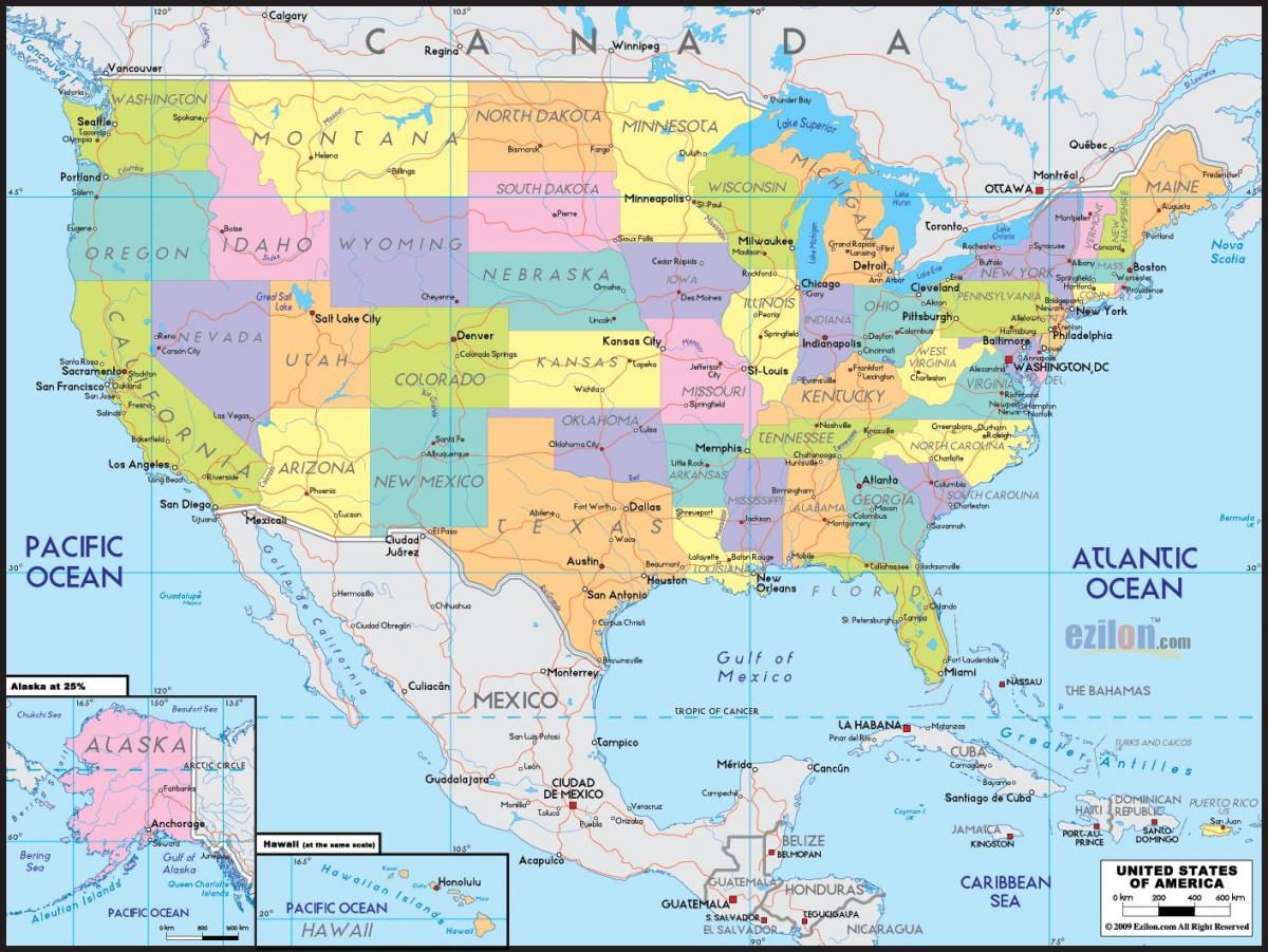 karta Amerike